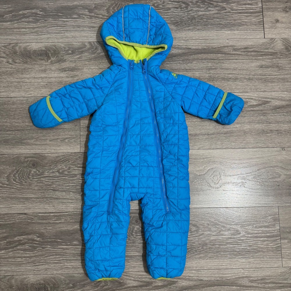 Snozu Infant Blue Quilted Hooded Bunting Snow Suit Fleece‎ Lined 18M Thermal